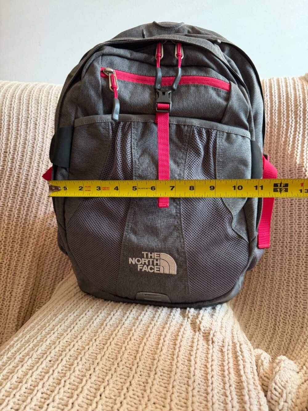 The North Face Recon Backpack Gray Pink Laptop School Travel Hiking Book Bag - Picture 5 of 10
